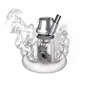 andrew tate smoking vape tattoo design idea