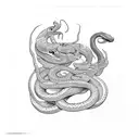 lilith with snake and flowers tattoo design idea