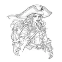 pirates girl tattoo design idea