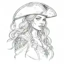 pirates girl tattoo design idea