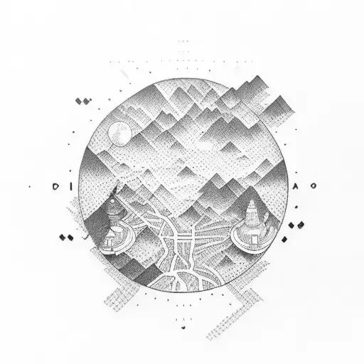 Laos map wit tattoo design idea