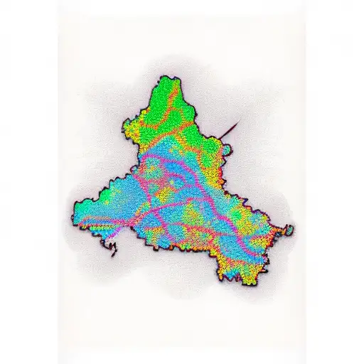 Laos map wi tattoo design idea