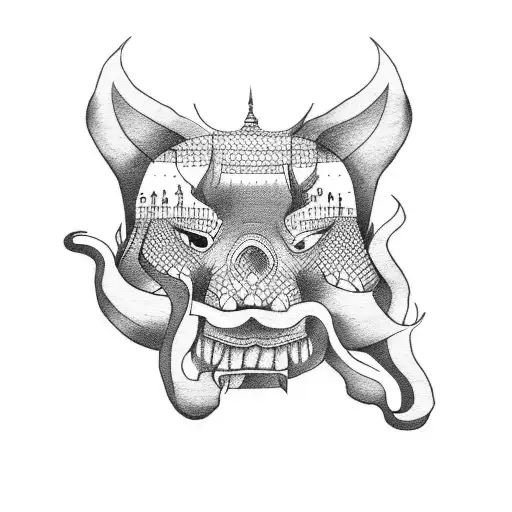 Laos map with tattoo design idea