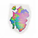 Laos map wi tattoo design idea