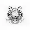 Laos map with tiger tattoo design idea