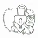 Heart with a lock on it. Three keys that match the lock. One says Kairo, one says Mom, and one says Danny tattoo design idea