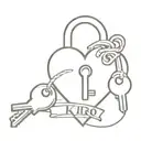 Heart with a lock on it. Three keys that match the lock. One says Kairo, one says Mom, and one says Danny tattoo design idea