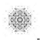 A dotwork mandala design with paw prints and the name 'Mike Mike' hidden within the intricate patterns tattoo design idea