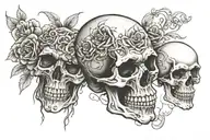japanese skull soft shading tattoo design idea