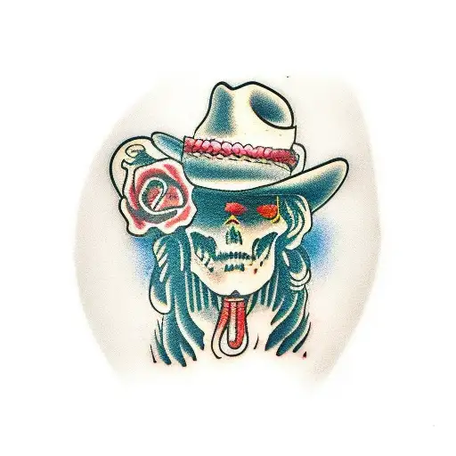 vintage western cowgirl  tattoo design idea