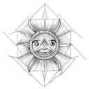 sun's diamond tattoo design idea