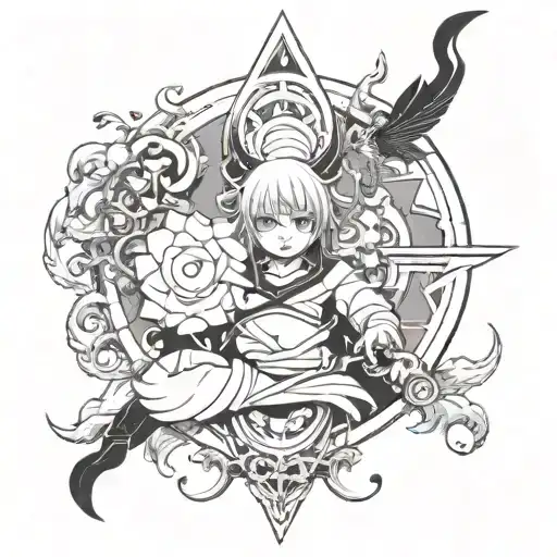Satori Gojo tattoo design black and white tattoo design idea