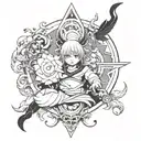 Satori Gojo tattoo design black and white tattoo design idea