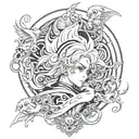 Satori Gojo tattoo design black and white tattoo design idea