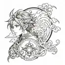 Satori Gojo tattoo design black and white tattoo design idea