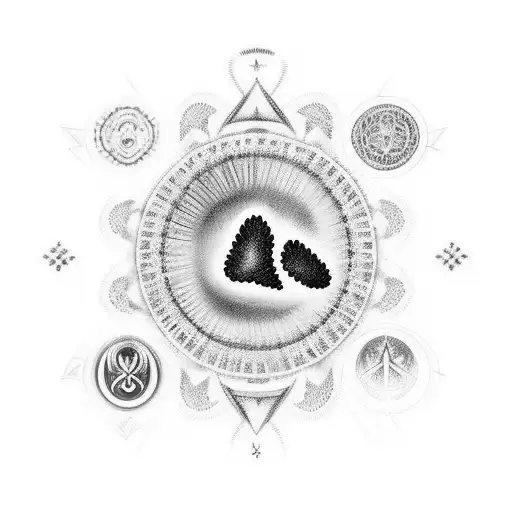 Spiritual sleeve. Progress, love, gratitude, infinity, the 7 chakras, a paw print and the staff of Aesculapius tattoo design idea