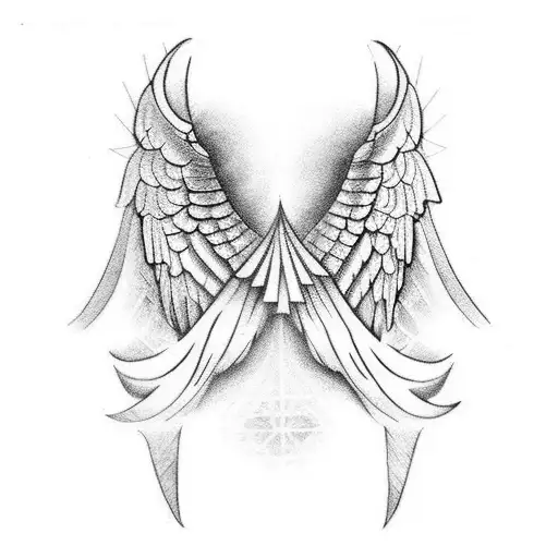 baby angel wings tattoo design idea