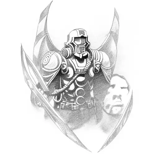 captain levi and jaeger titan at the background front attack of the titans tattoo design idea