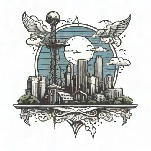 Houston sky lines tattoo design idea