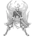 Create a tattoo featuring Zoro from a one piece with asura demon on your back tattoo design idea