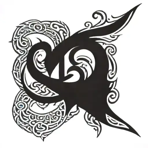 viking writing tattoo design idea