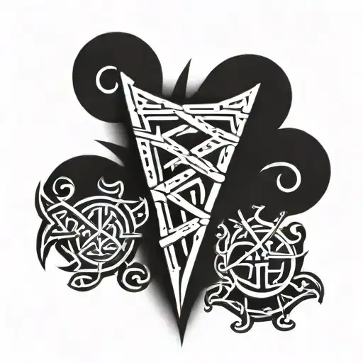 viking runes and writing tattoo design idea