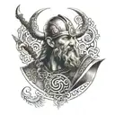 viking writing tattoo design idea