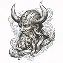viking writing tattoo design idea