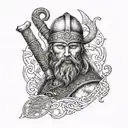 viking writing tattoo design idea
