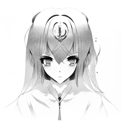 tosaka rin, fate, cute face  tattoo design idea