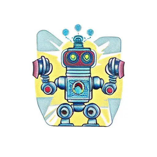 Robot Bender in Ukrainian style  tattoo design idea