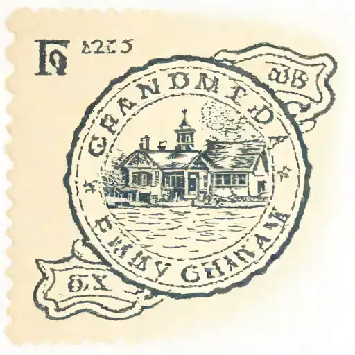 stamp of hometown with my grandma inside tattoo design idea