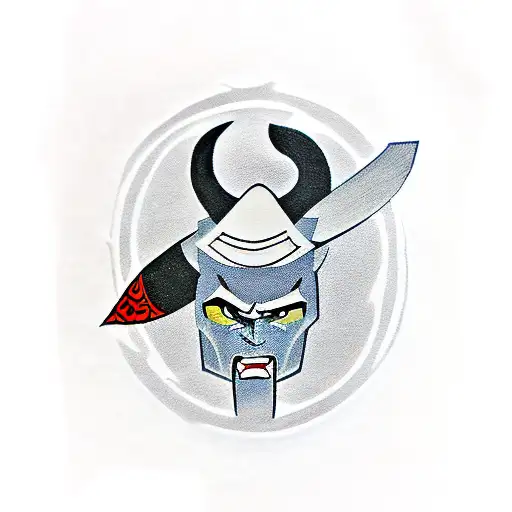 samurai jack's Aku face tattoo design idea