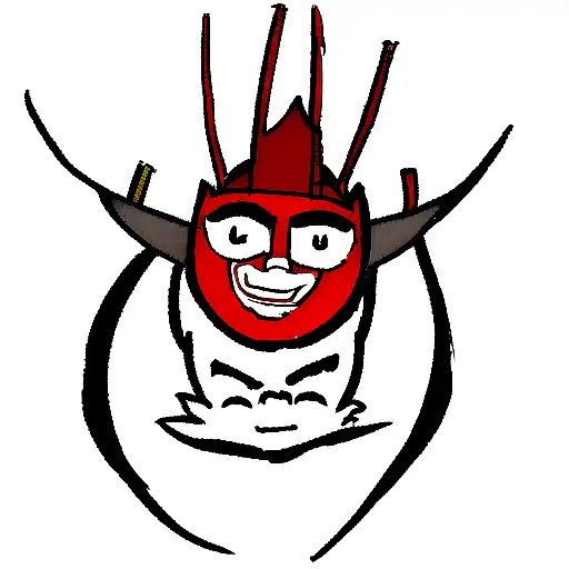 japannese mask with the face of aku from samurai jack tattoo design idea