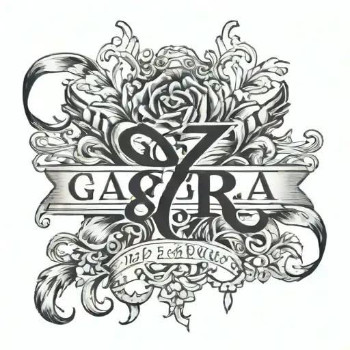 Garza last name with bow  tattoo design idea