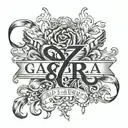 Garza last name with bow  tattoo design idea