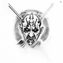 Darth maul with lightsaber tattoo design idea