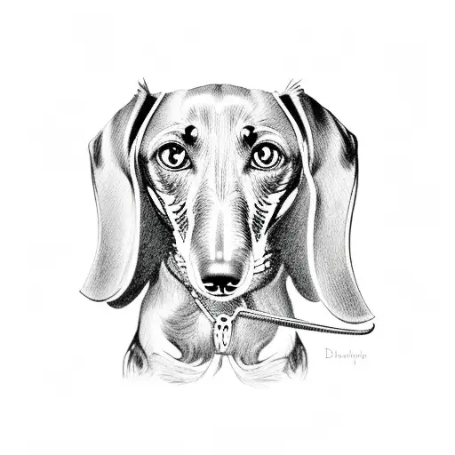 dachshund ninja tattoo design idea