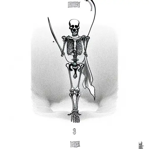 Grim reaper skeleton hands holding hour glass with Phoenix breaking out of the bottom of the hour glass tattoo design idea