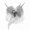 Phoenix shattering glass breaking out of hour glass held by grim reaper skeleton hands tattoo design idea