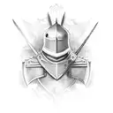 knight with sword tattoo design idea