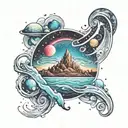 Milky way galaxy tattoo design idea