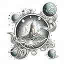 Milky way galaxy tattoo design idea