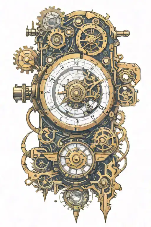 biomechanics microcircuits space steampunk weapons beautiful magic seal tattoo design idea