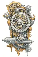 biomechanics microcircuits space steampunk weapons beautiful magic seal tattoo design idea