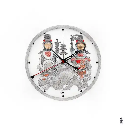 father and two children, clock, road tattoo design idea