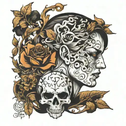 Shadows and fears, having grown up, will move from your mother into your head tattoo design idea