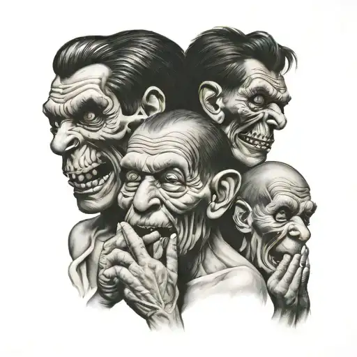 hear no evil see no evil speak no evil tattoo design idea