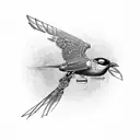 a steampunk BIRD made with cables and eletronic equipment only red Green and BLUE collors  tattoo design idea