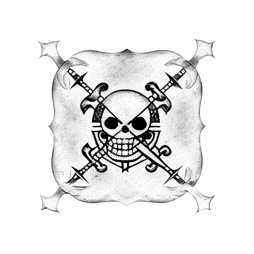 pirate flag of one piece  tattoo design idea